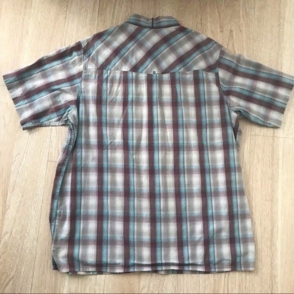 Columbia Plaid Button Down Collar Short Sleeve Dress Shirt Mens Size Large - Picture 7 of 7